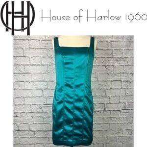 House of Harlow 1960 Emerald Green Satin Dress - M